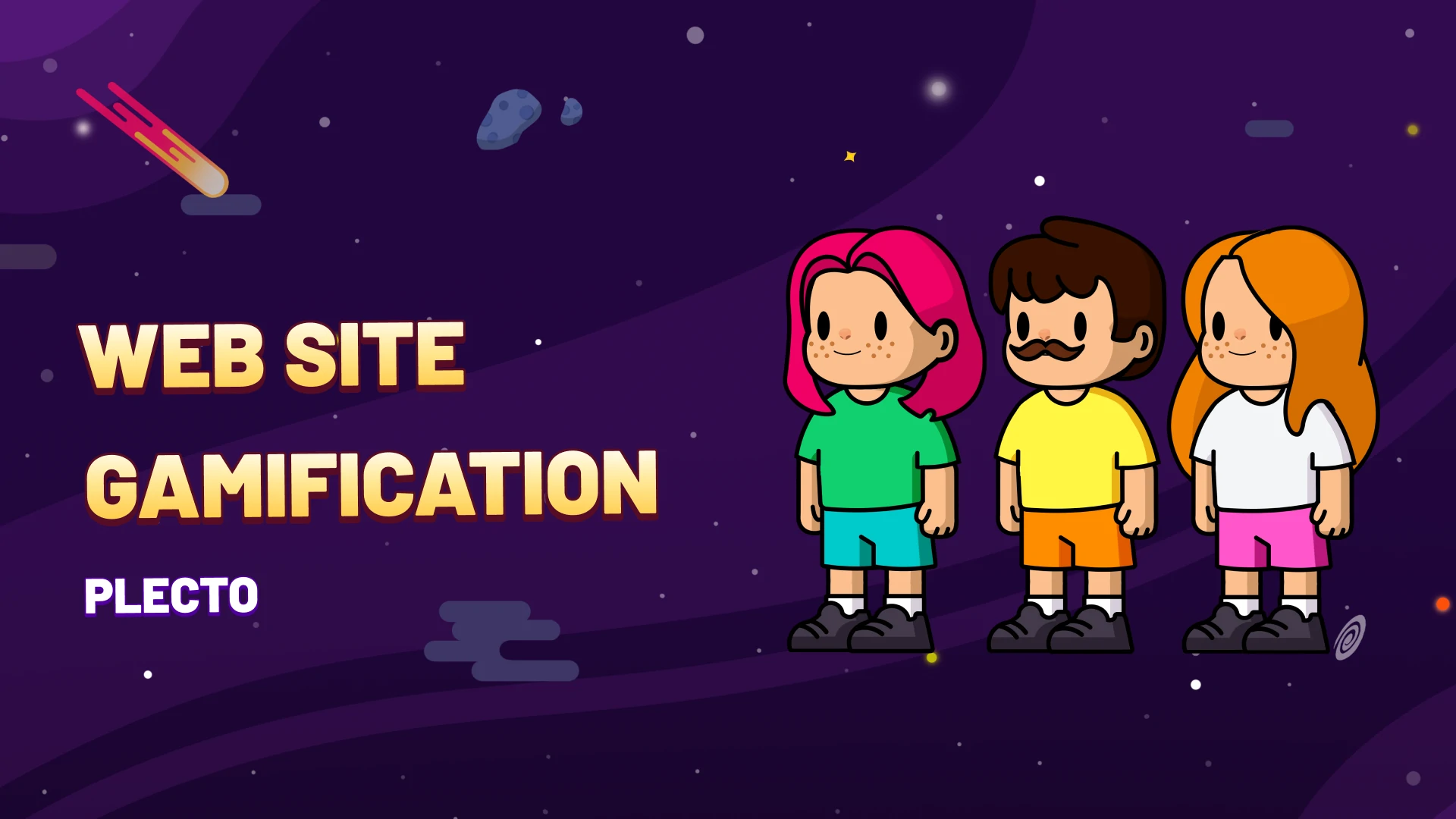 Main project scene: animated space characters in motion