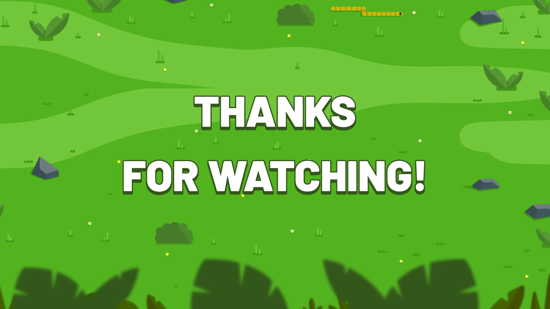 Final slide with thank you message - animation project ending