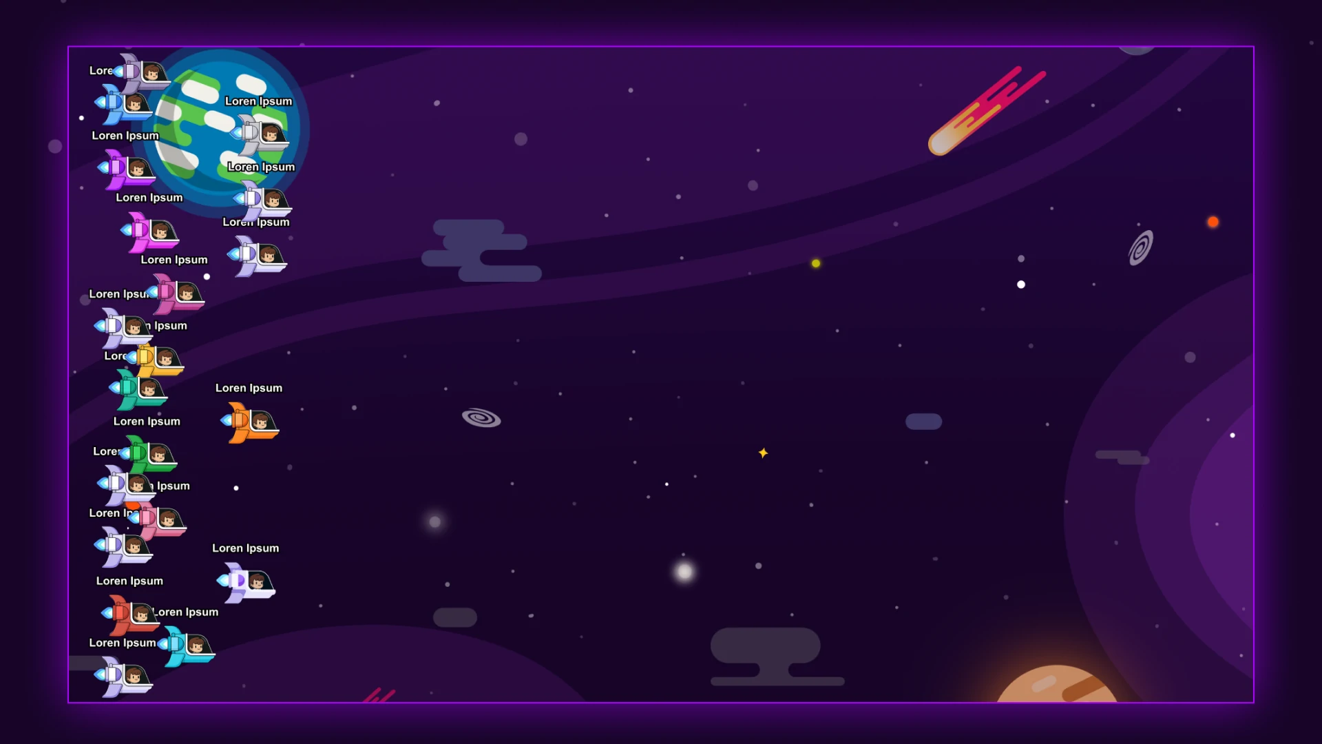 Starry space background used in animation scenes