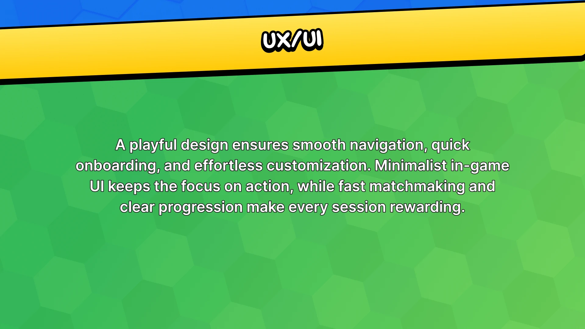 UX/UI explanation panel – visual style overview for Meegos Mayhem