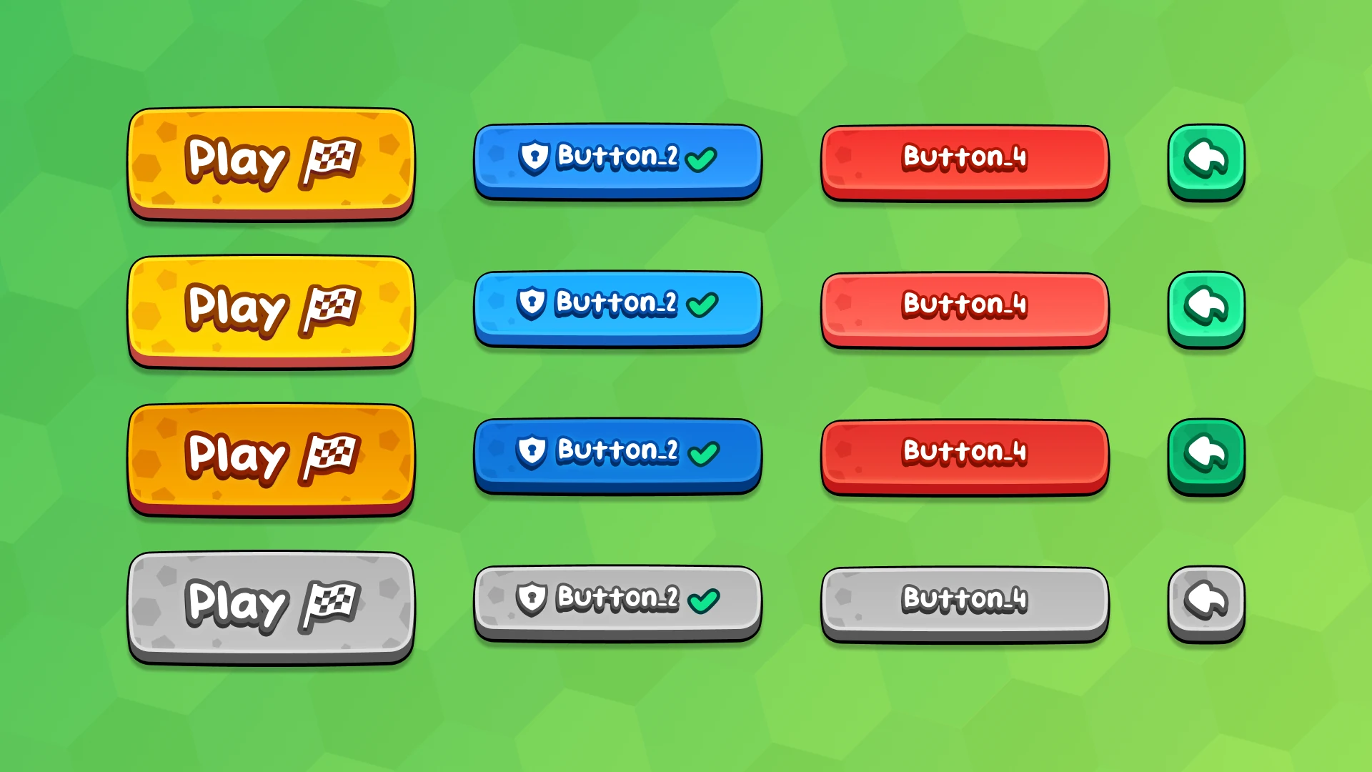 Main menu buttons – UI layout for game modes and settings