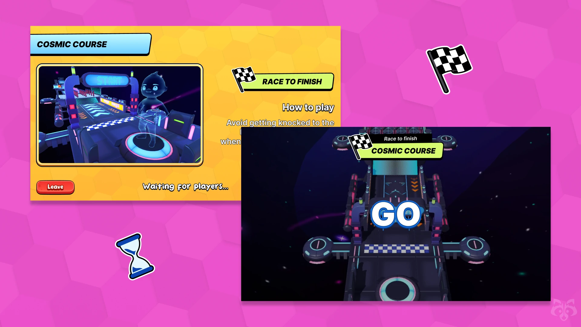 Countdown GO screen – race start interface in Meegos Mayhem