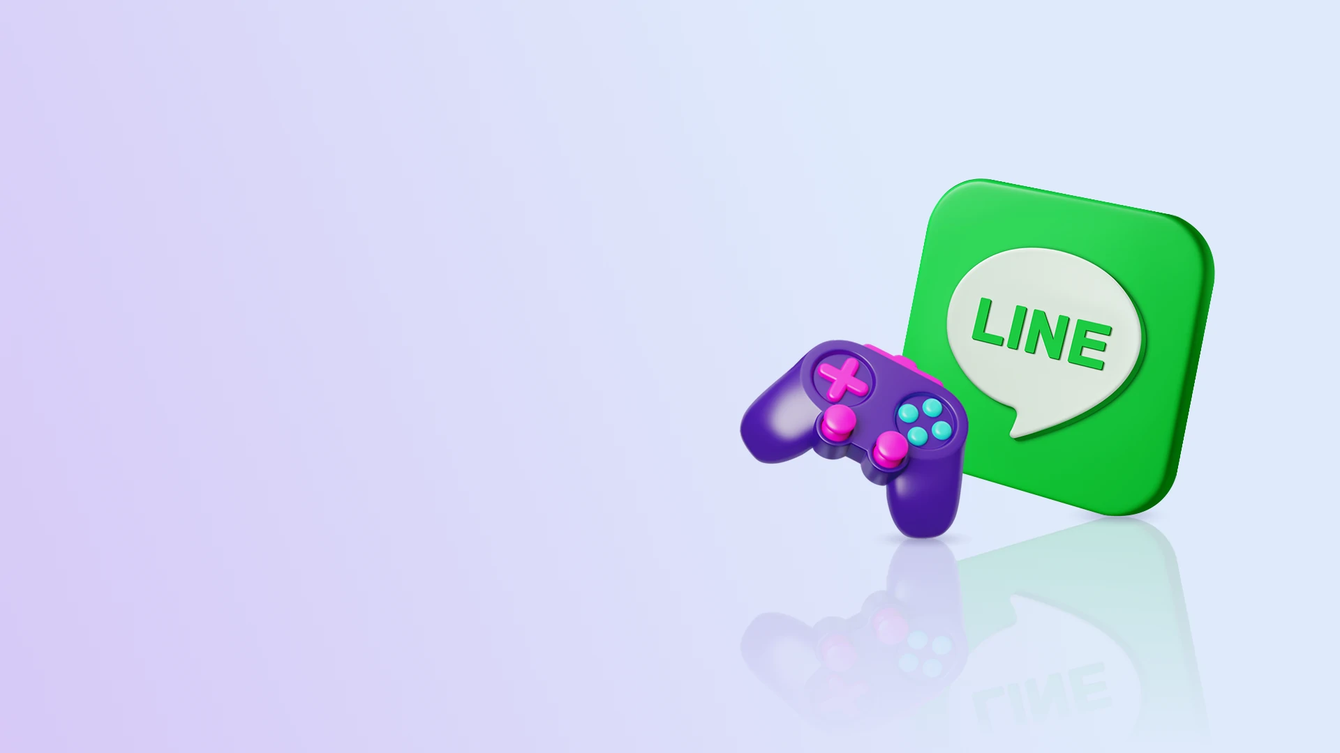 Game controller with Line logo background — custom Line game development by Whimsy Games