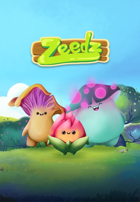 Zeeds mobile game featuring colorful fantasy plants and creative world building