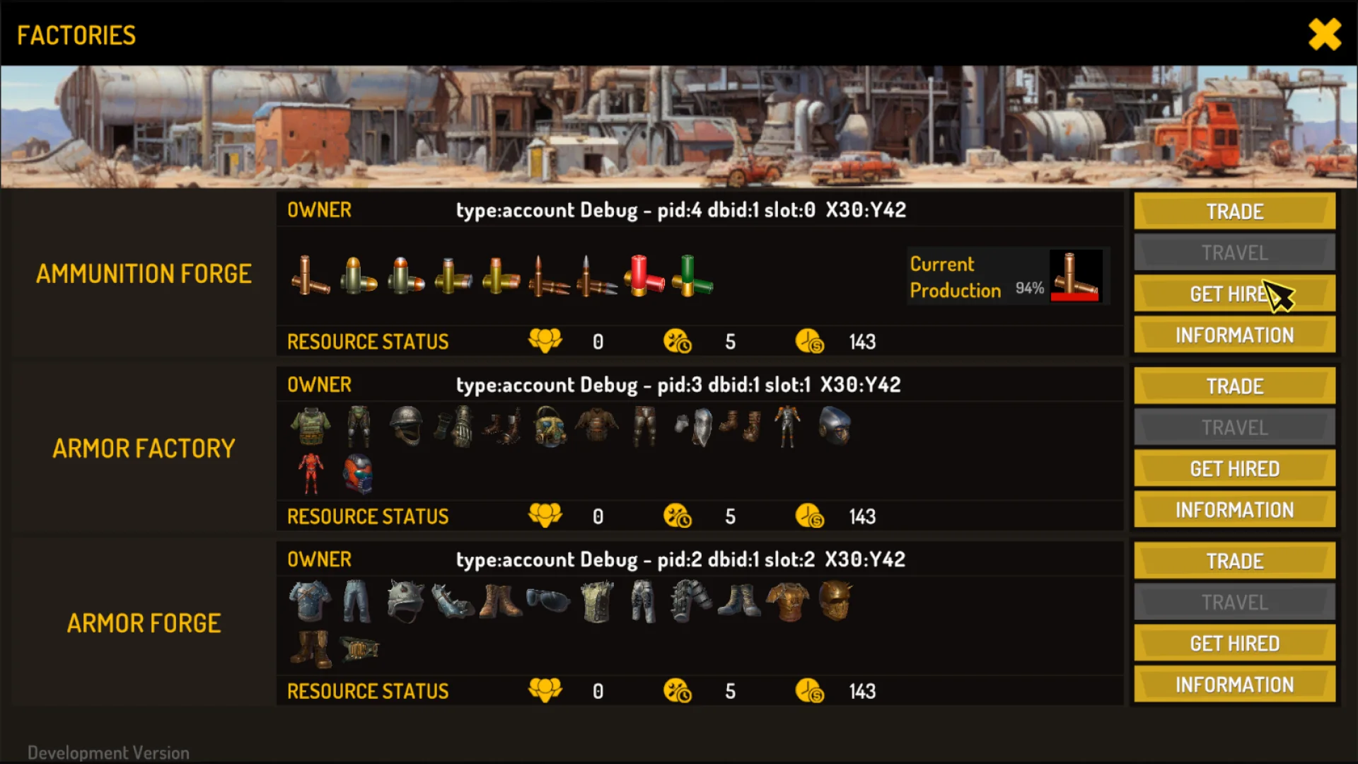 Ammunition & Armor Facilities