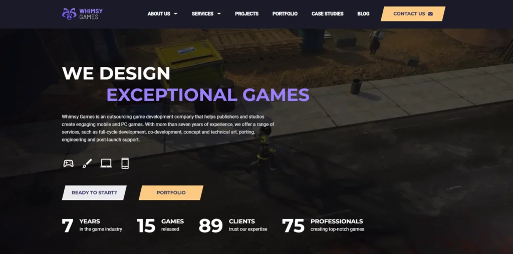 Game development outsourcing services by Whimsy Games