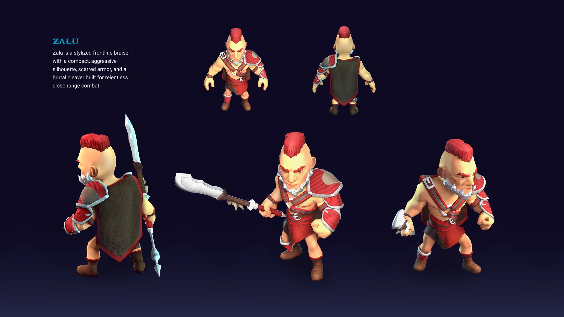 Warrior 3D models from Legends of Rodrim with different weapons