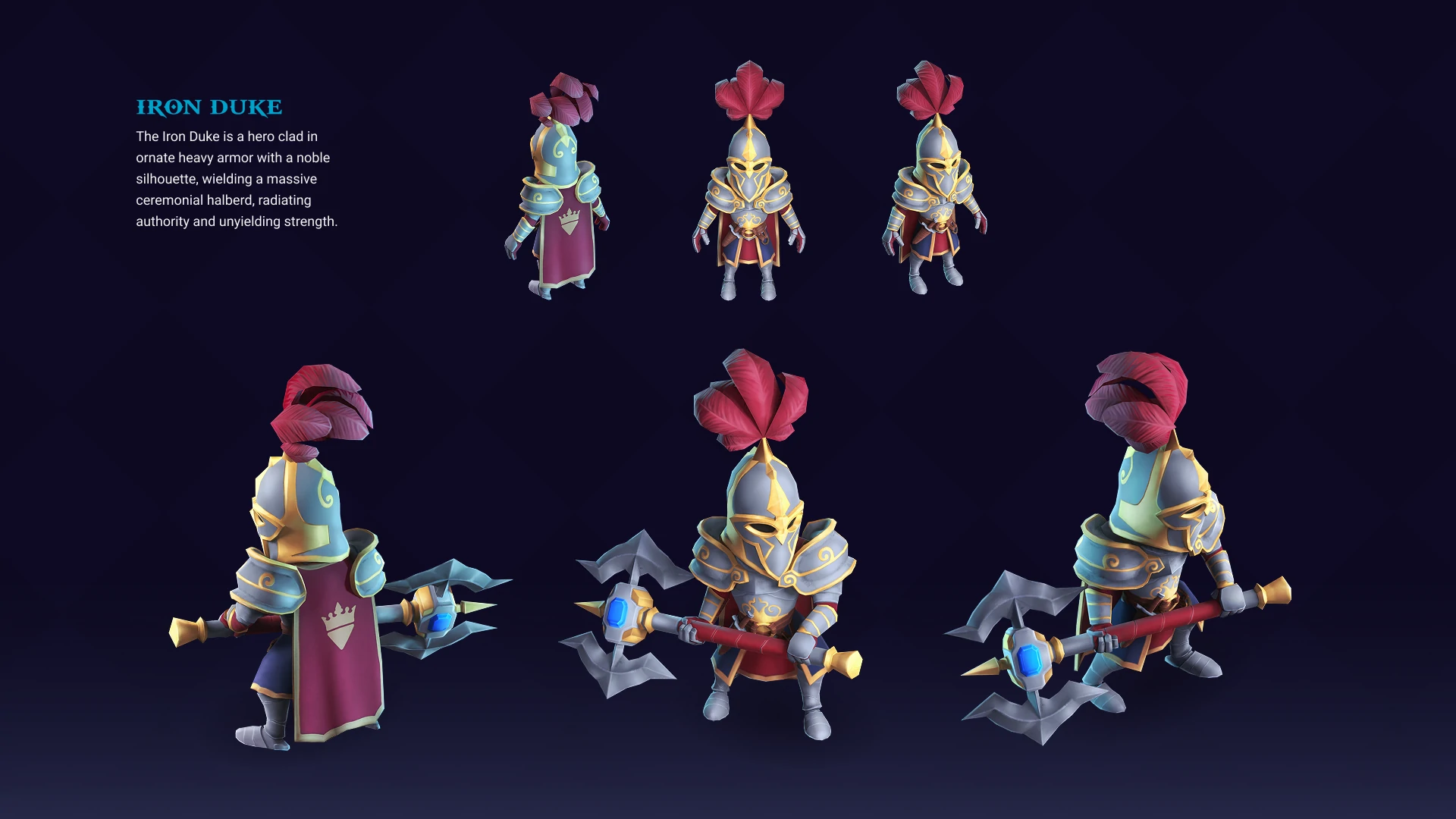 3D character models from Legends of Rodrim in various combat poses