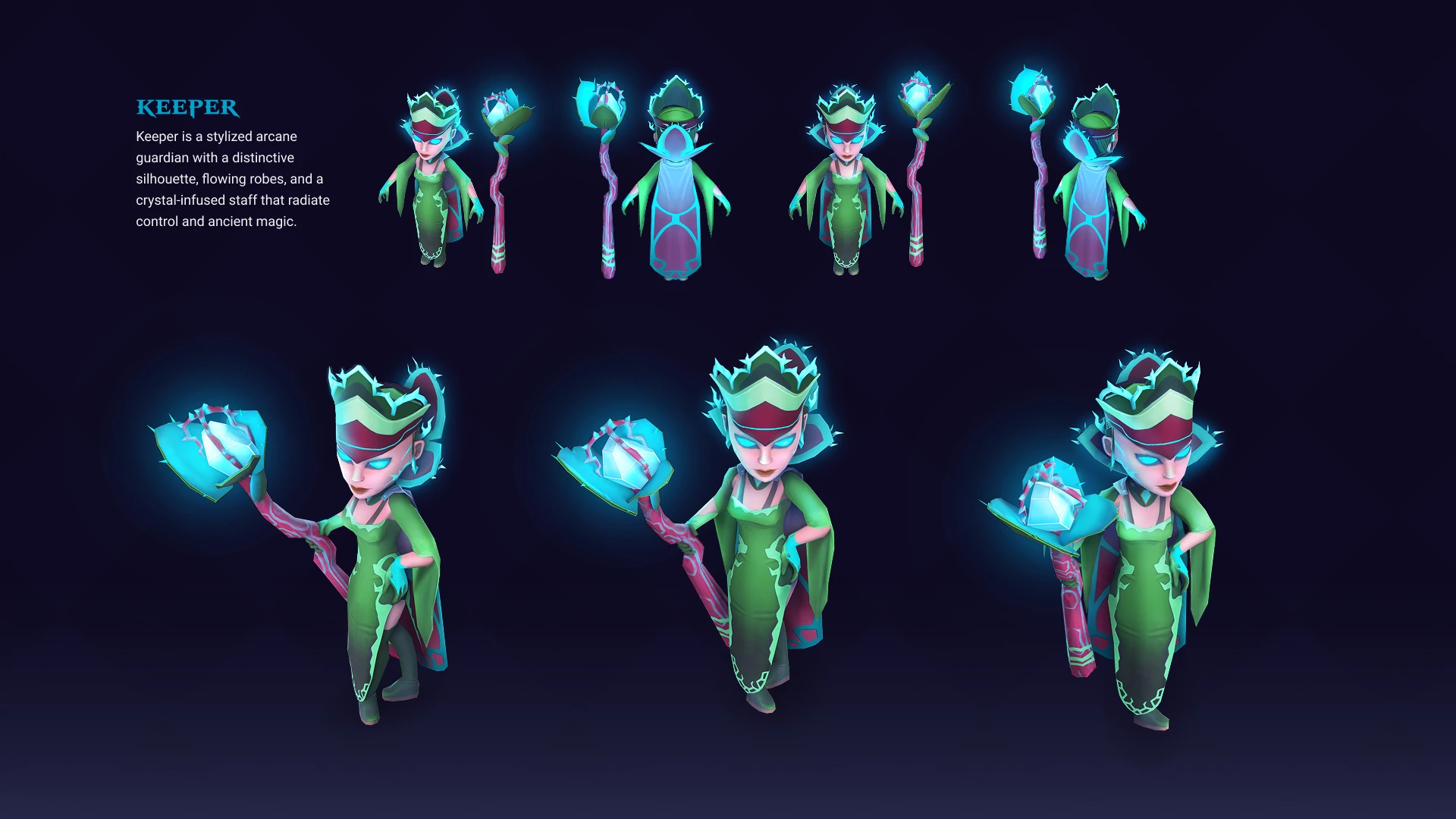 Monster characters with glowing effects from Legends of Rodrim