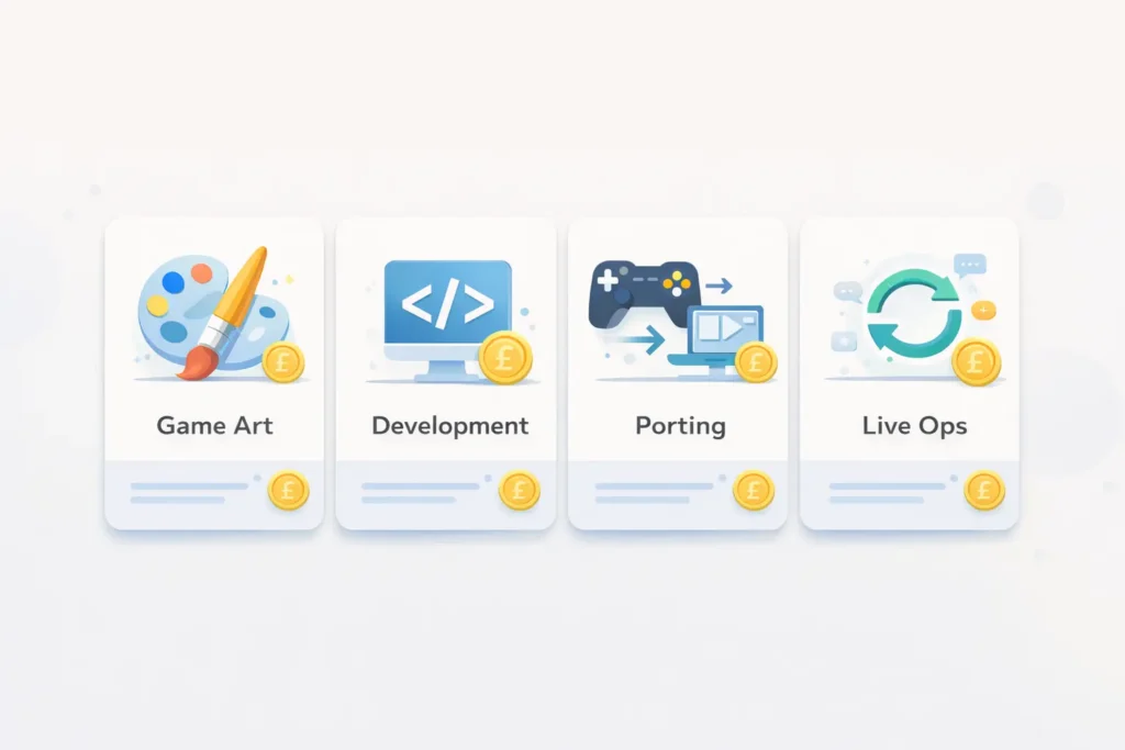 Game development outsourcing services cost overview