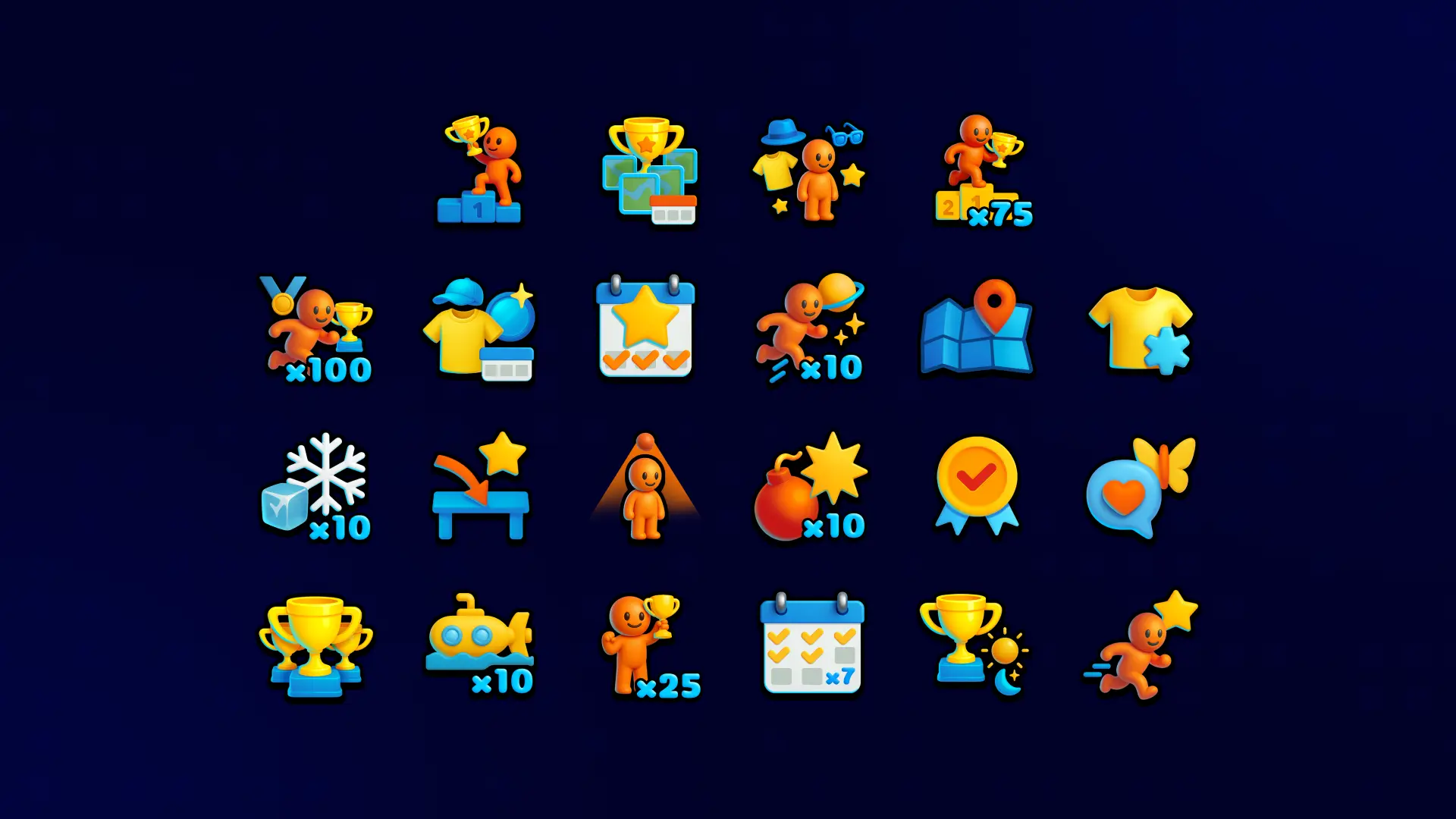 Meegos Mayhem gameplay UI icons set