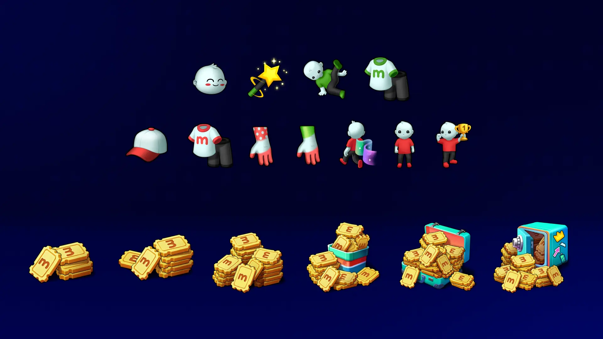 Meegos Mayhem cosmetic items and currency