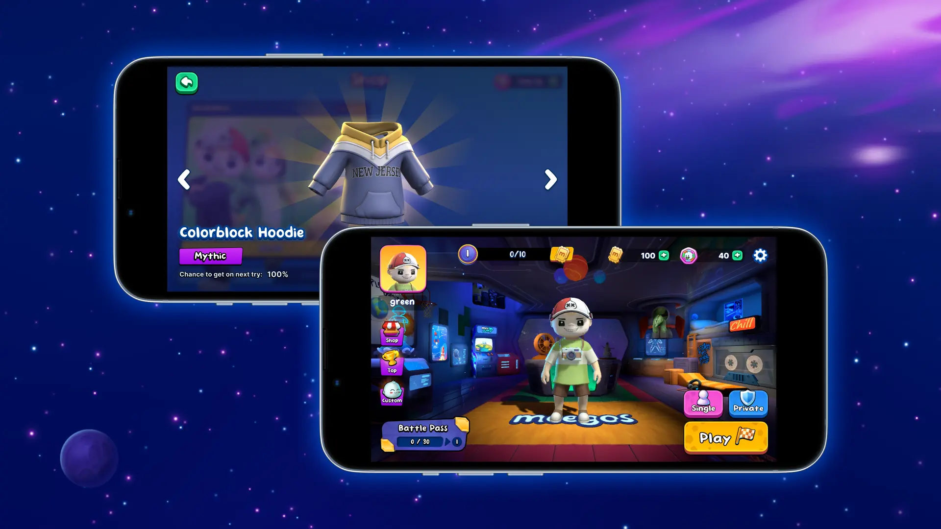 Meegos Mayhem gameplay character customization screen
