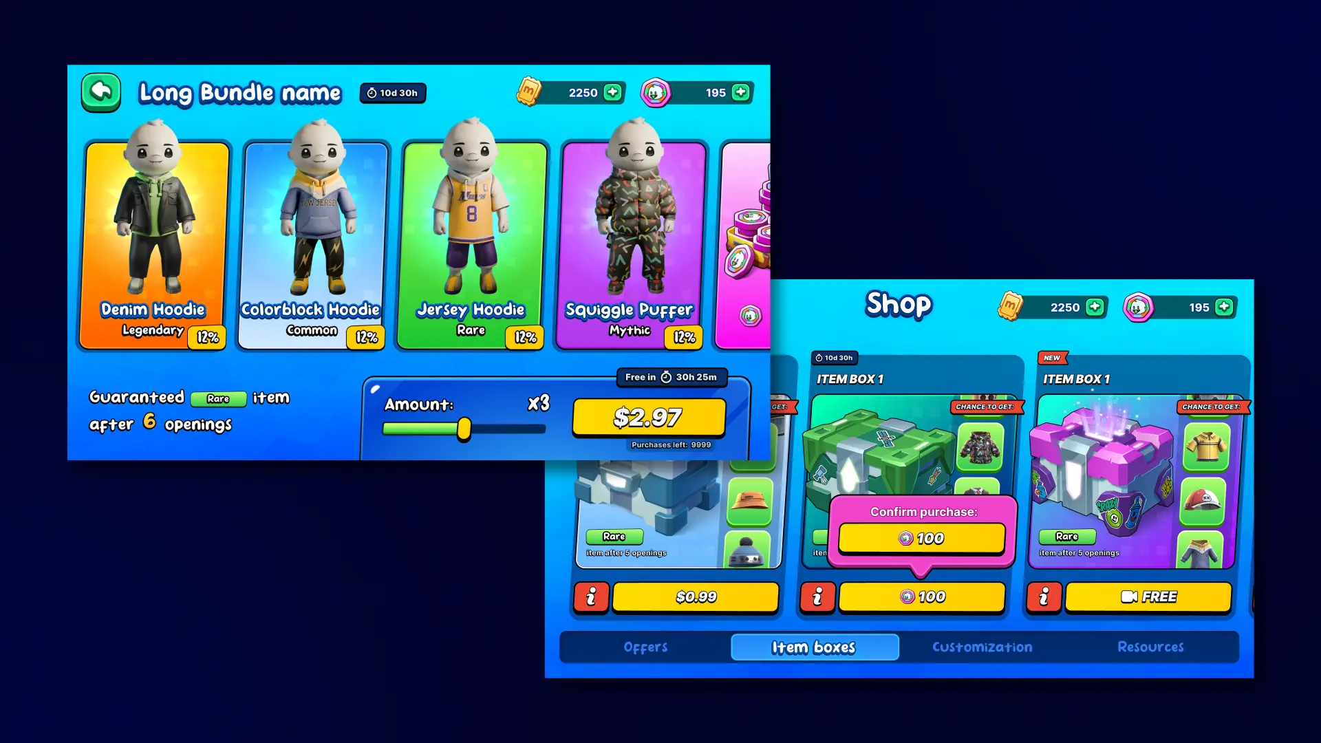 Meegos Mayhem bundle and item boxes