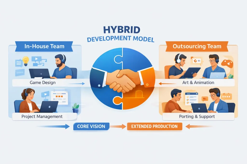 hybrid game development model diagram