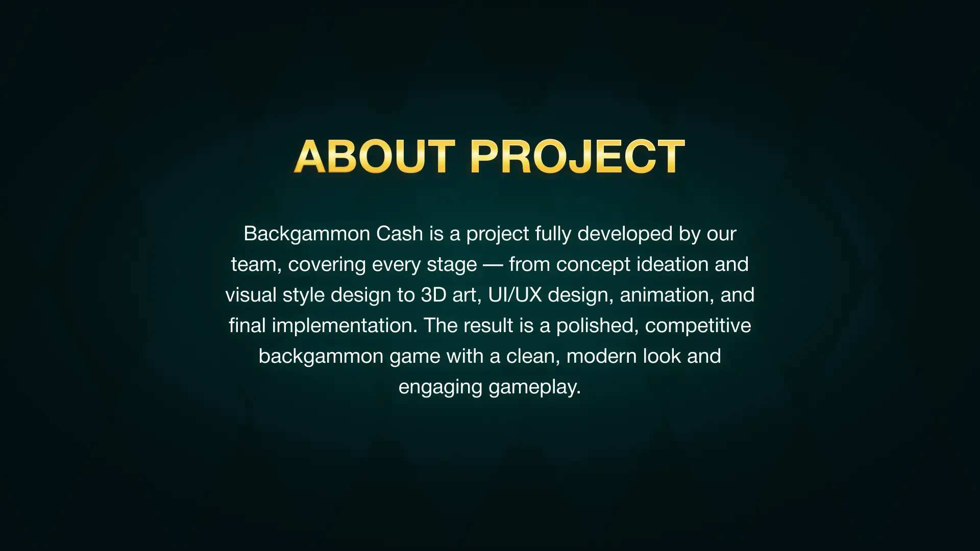 backgammon cash project overview game development