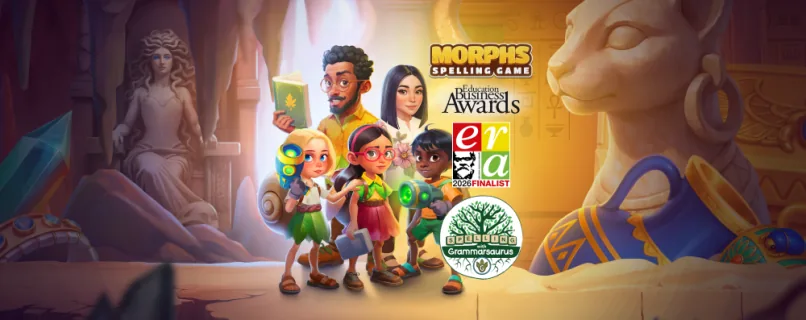 educational spelling game characters with awards showcase