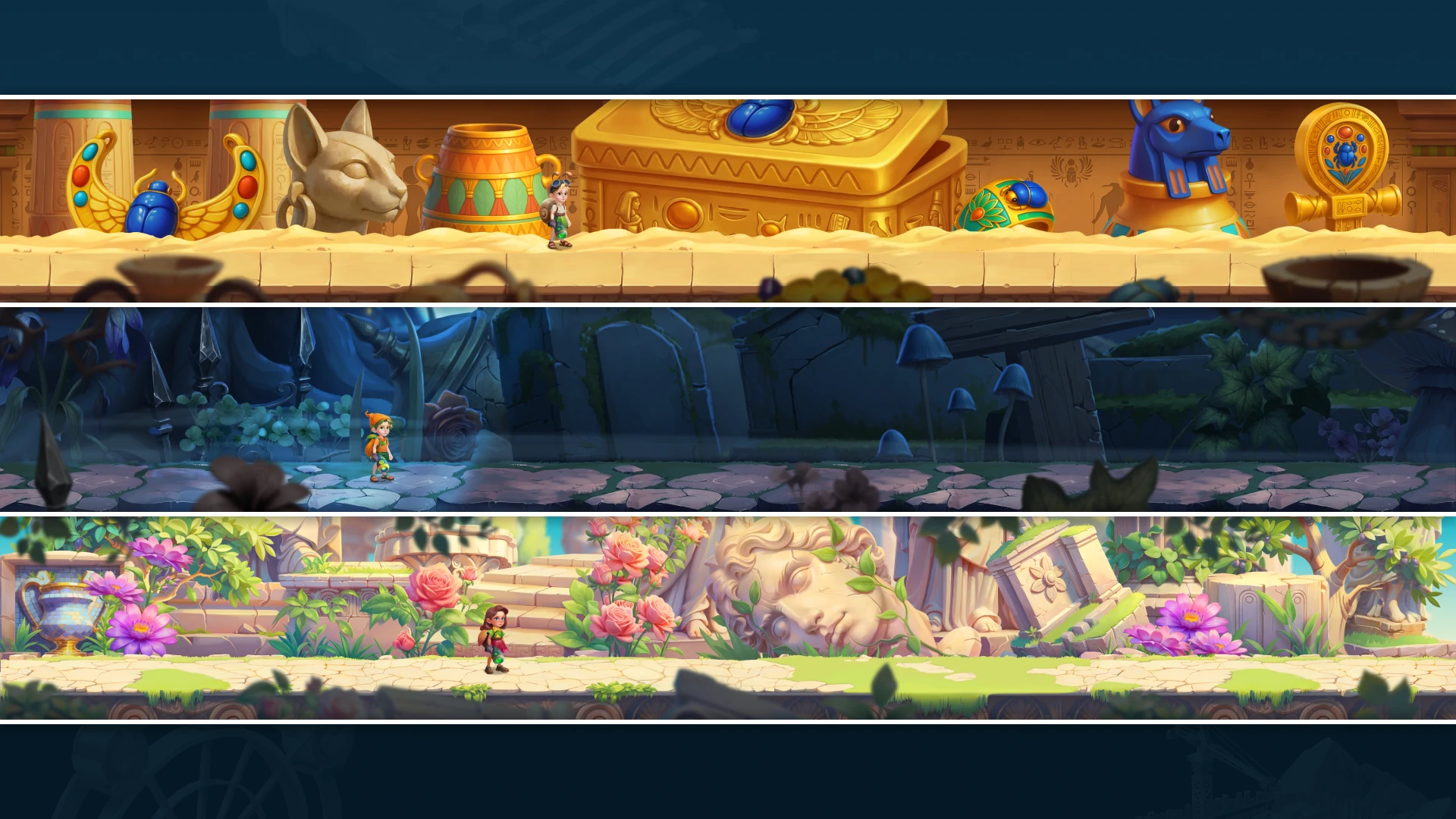 2D platform-style spelling game level with structured layout