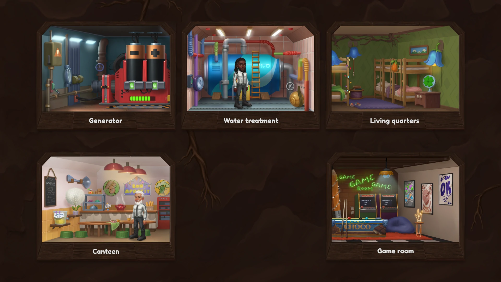 Spelling Game The Colony gameplay screens with word puzzles and UI elements