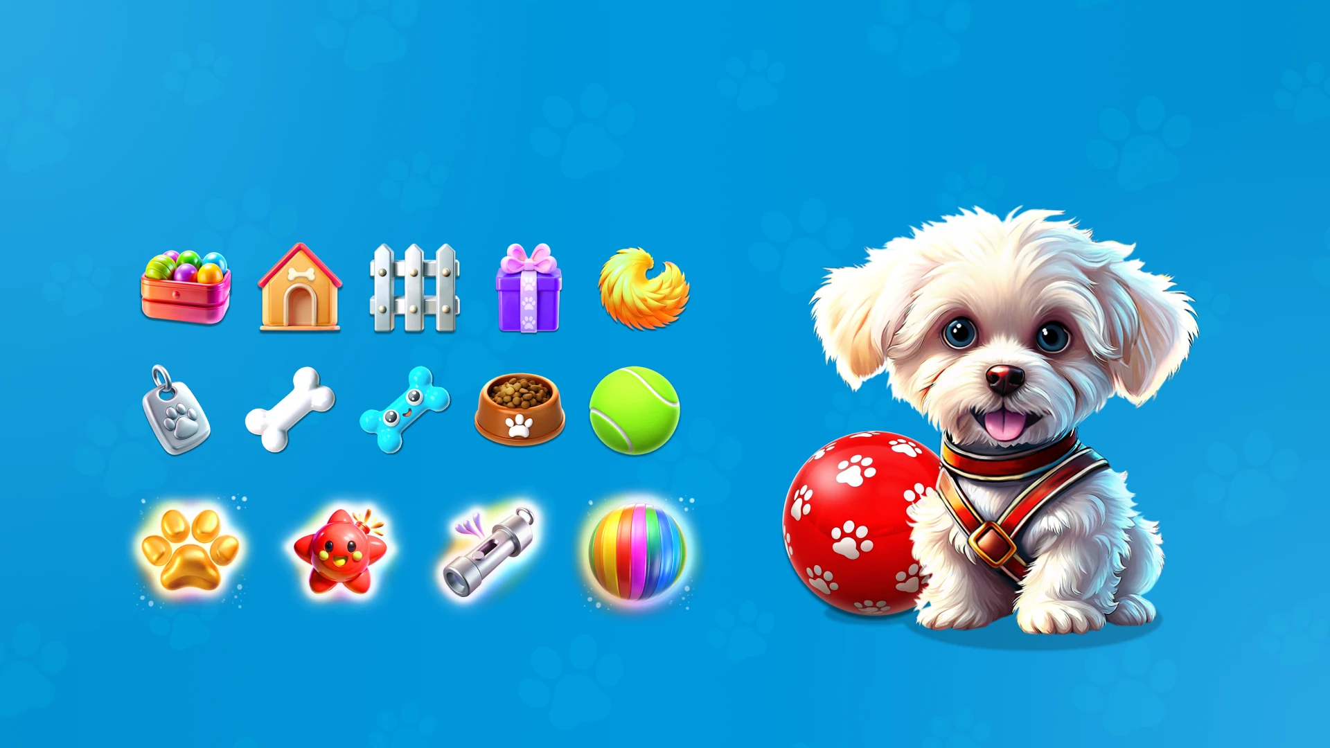 Reward screen in Doggo’s Adventure Match with coins and bonuses