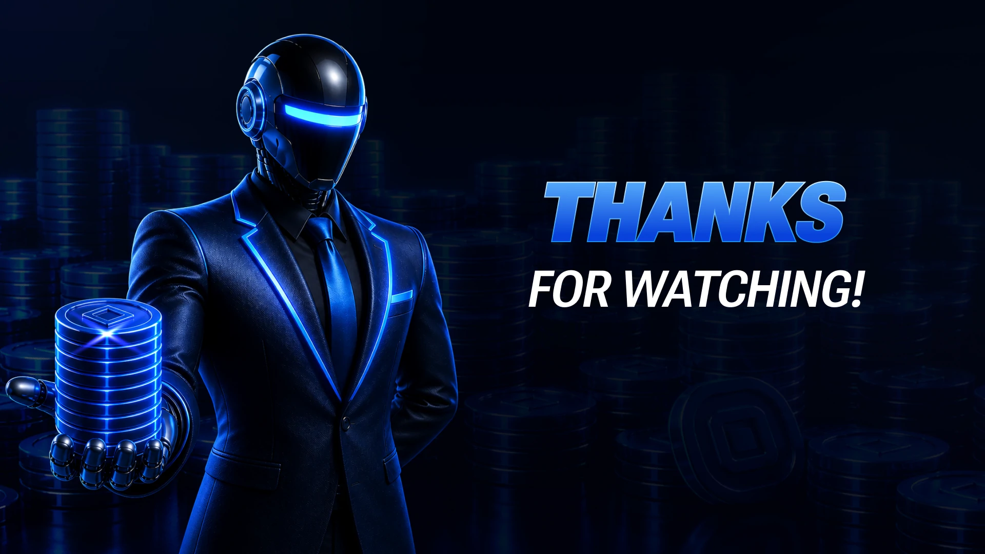 NeoStakes project closing screen featuring branded visual design