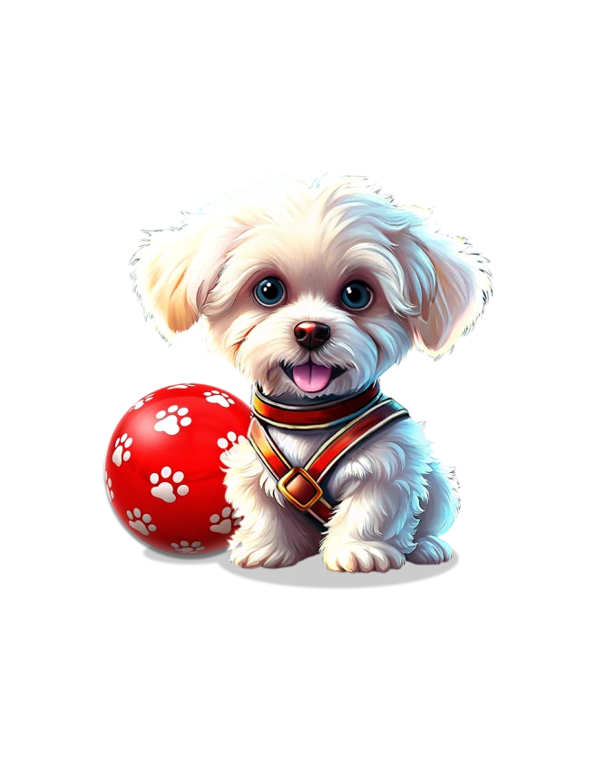 Cute white puppy character from Doggo’s Adventure Match