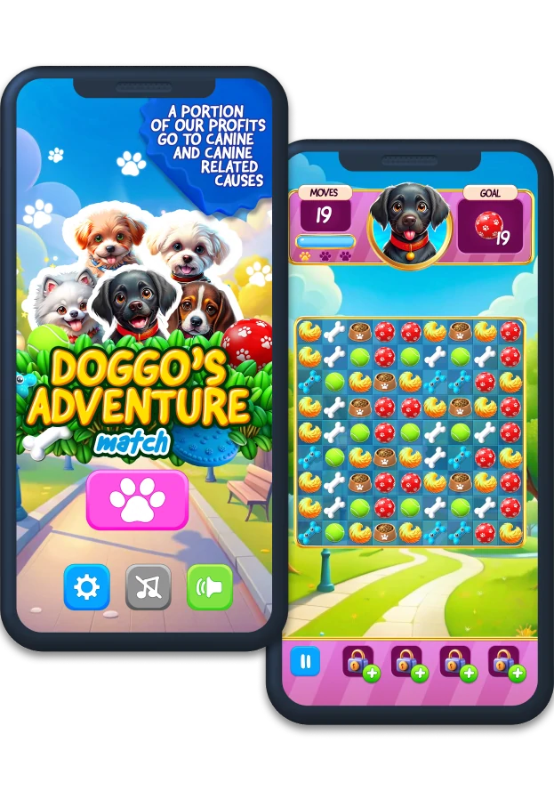 Doggo’s Adventure Match mobile gameplay screens